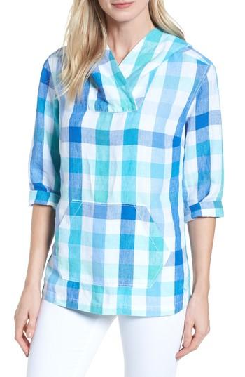 Women's Tommy Bahama Baja Gingham Gables Hoodie - Green