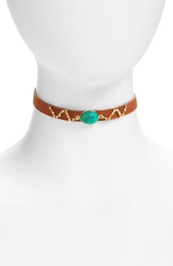 Women's Panacea Howlite & Leather Choker