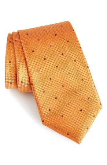 Men's Calibrate Mulroy Neat Silk Tie, Size - Orange
