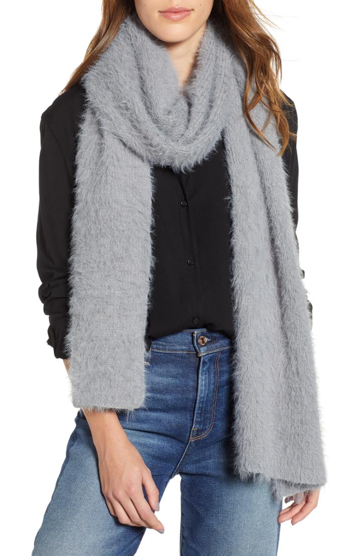 Women's Treasure & Bond Eyleash Knit Muffler, Size - Grey