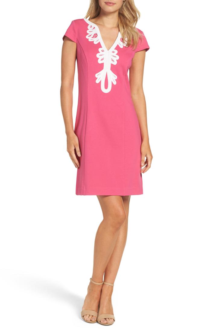 Women's Eliza J Cap Sleeve Embroidered Sheath Dress