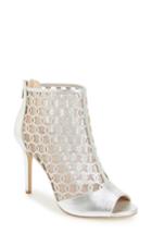 Women's Jewel Badgley Mischka Holt Ii Glittery Cage Sandal .5 M - Metallic