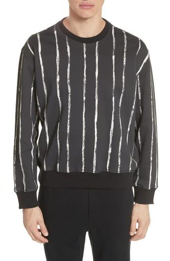 Men's 3.1 Phillip Lim Paint Stripe Crewneck Sweatshirt - Black