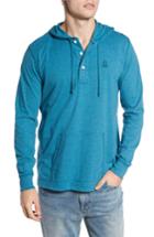 Men's Psycho Bunny Delano Henley Hoodie, Size - Blue/green