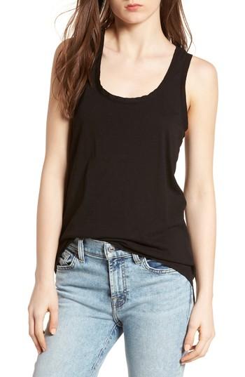 Women's 7 For All Mankind Slub Racerback Tank - Black