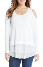 Women's Karen Kane Tiered Hem Cold Shoulder Sweater