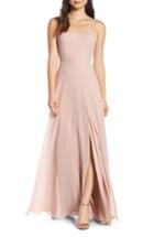 Women's Jenny Yoo Kiara Bow Back Chiffon Evening Dress - Pink