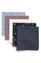 Men's 1901 5-pack Cotton Pocket Squares, Size - Blue