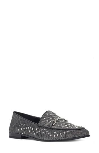 Women's Nine West Westoy Studded Loafer M - Black
