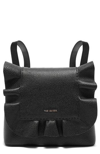 Ted Baker London Rammira Leather Convertible Backpack - Black