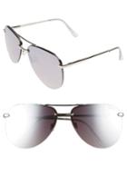 Women's Quay Australia The Playa 64mm Aviator Sunglasses - Silver/ Silver Mirror