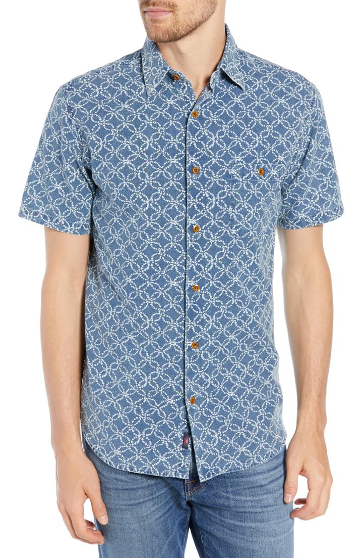 Men's Faherty Fit Coast Print Sport Shirt