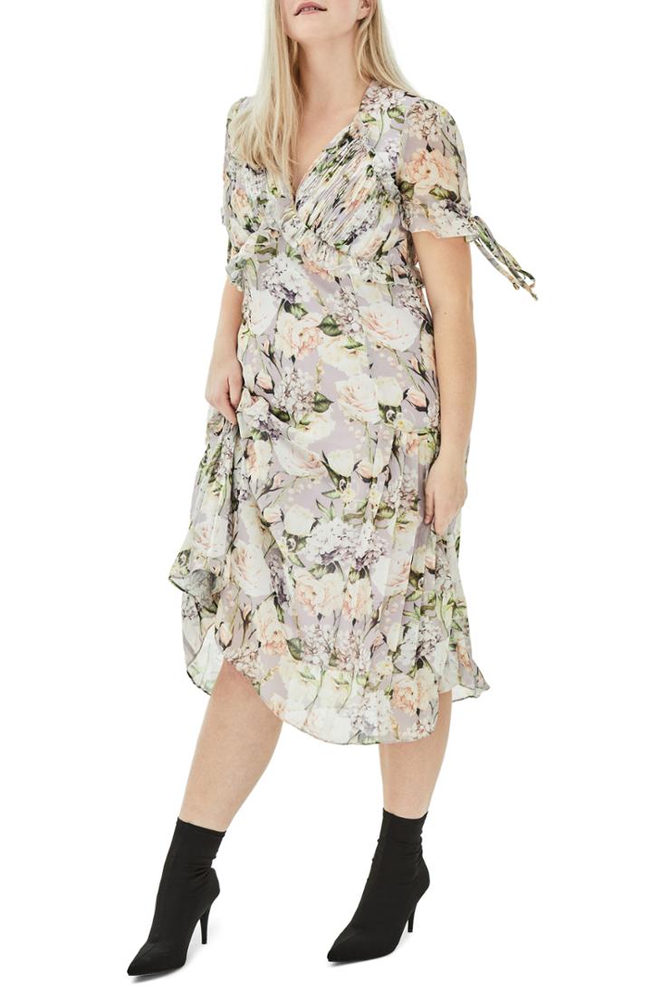 Women's Dress The Population Audrey Sequin Embroidered Midi Dress, Size - Black