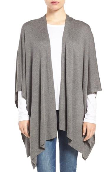 Women's Nordstrom Knit Poncho, Size - Grey