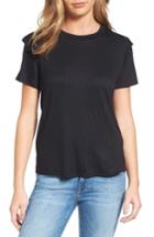 Women's Halogen Ruffle Trim Short Sleeve Tee