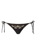 Women's Topshop Studded Embroidered Bikini Bottoms Us (fits Like 0) - Black