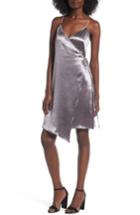 Women's Leith Textured Satin Wrap Dress - Grey