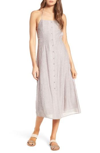 Women's Lush Button Front Apron Dress - Black