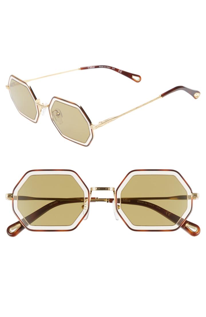 Women's Chloe Tally 53mm Octagon Sunglasses - Havana/ Sand/ Khaki