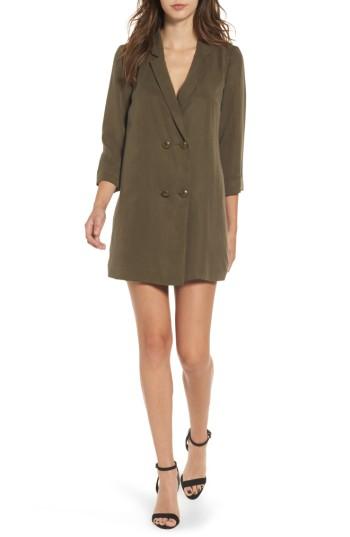 Women's Lovers + Friends Double Breasted Shirtdress - Green