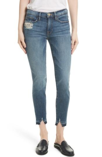 Women's Frame Le Skinny De Jeanne Crop Release Hem Jeans - Blue