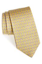 Men's Salvatore Ferragamo Monkey Print Silk Tie, Size - Yellow