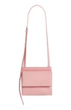 Calvin Klein 205w39nyc Leather Foldover Flap Crossbody Bag - Pink