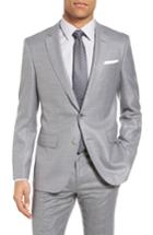 Men's Boss Hutsons Trim Fit Wool & Silk Blazer S - Grey