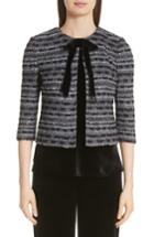 Women's St. John Collection Degrade Sequin Stripe Knit Jacket - Grey