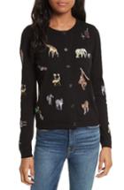 Women's Alice + Olivia Ruthy Embroidered Animal Cardigan - Black