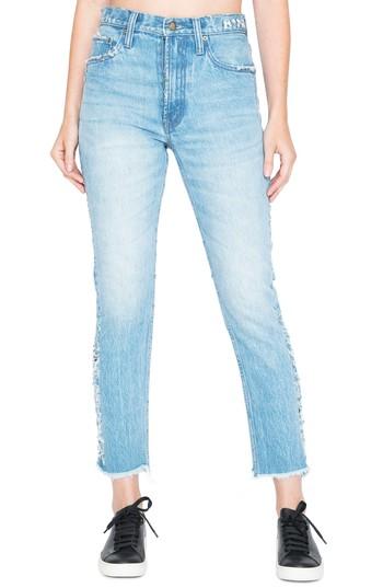 Women's Prps Amx Side Fray High Waist Ankle Jeans - Blue