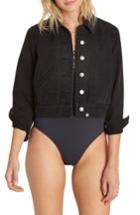 Women's Billabong Beamin & Dreamin Crop Jean Jacket - Black