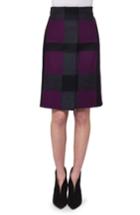 Women's Akris Plaid Double Face Wool Blend A-line Skirt