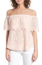 Women's Bp. Lace Off The Shoulder Top, Size - Pink