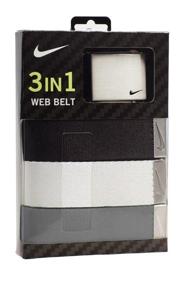 Men's Nike Web Belts, Size - Black/ White/ Grey