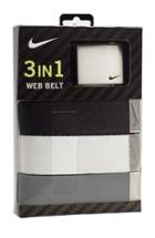 Men's Nike Web Belts, Size - Black/ White/ Grey