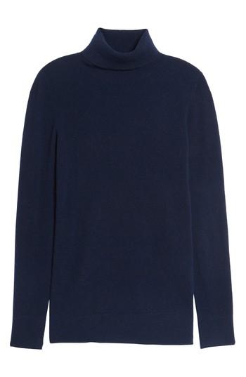 Women's Nordstrom Signature Turtleneck Cashmere Sweater - Blue
