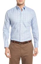 Men's Peter Millar Regular Fit Highland Glen Plaid Sport Shirt, Size - Blue