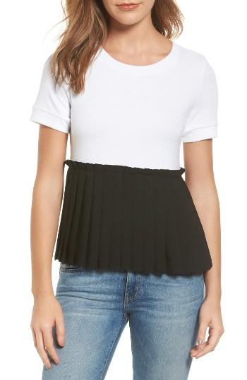 Women's Halogen Pleat Peplum Tee - White