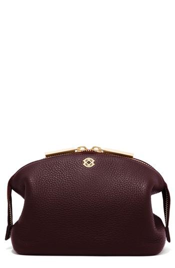 Dagne Dover Small Leather Pouch, Size - Oxblood
