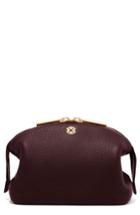 Dagne Dover Small Leather Pouch, Size - Oxblood