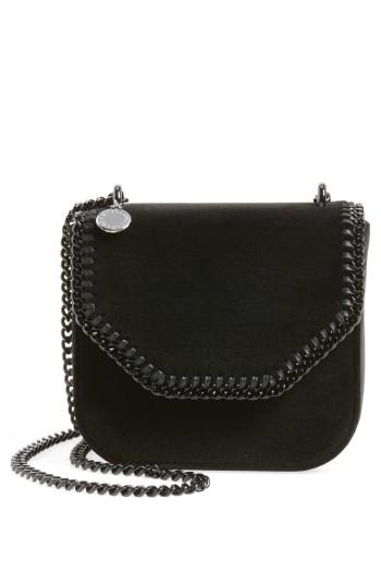 Stella Mccartney Mini Falabella Box Velvet Shoulder Bag - Black