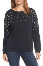 Women's Halogen Beaded Sweatshirt - Black