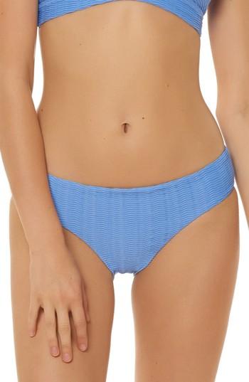 Women's Red Carter Textured Hipster Bikini Bottoms - Purple