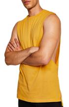 Men's Topman Drop Side Sleeveless Tank, Size - Yellow