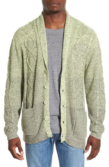 Men's Original Paperbacks 'boston' Colorblock Mixed Knit Shawl Collar Cardigan