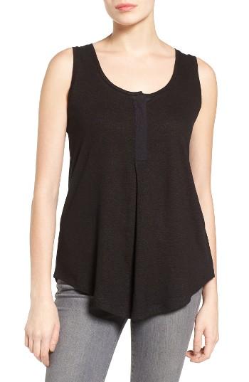 Women's Caslon Linen Blend Henley Tank
