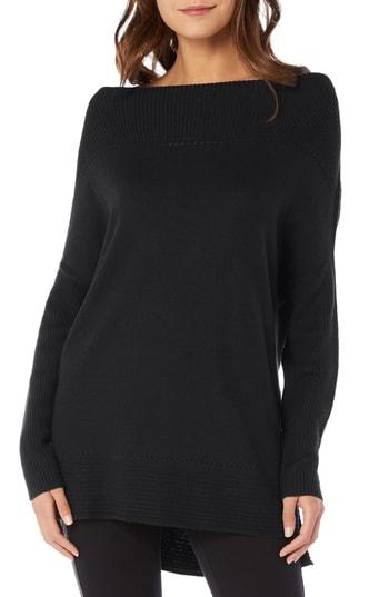 Women's Michael Stars Open Neck Cashmere Blend Tunic - Black