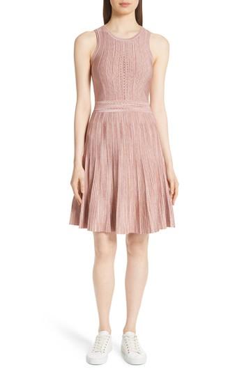 Women's Sandro Stretch Knit Fit & Flare Dress Us / 36 Fr - Pink