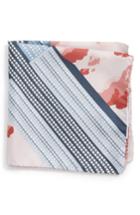Men's Eton Empire State Building Silk Pocket Square, Size - Blue